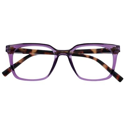 OPULIZE KOI Occhiali da Lettura - Montatura Rettangolare Grande - Viola - Uomo e Donna - Cerniere a Molla - R50-5 - +3.50