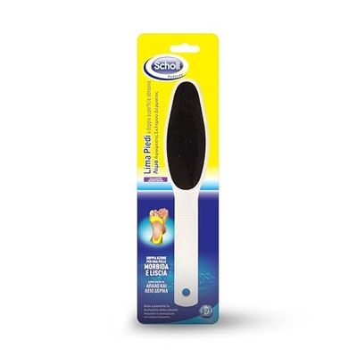 Scholl Lima Piedi a Doppia Superficie Abrasiva con Cristalli di Diamante per Calli e Duroni, Due Superfici per Diverso Grado di Abrasione, Impugnatura Antiscivolo