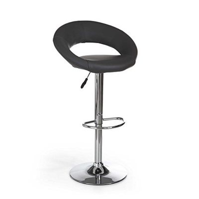 AC Design Furniture Conjunto de 2 tamboretes de bar couro sintético, preto, 82 - 103 cm