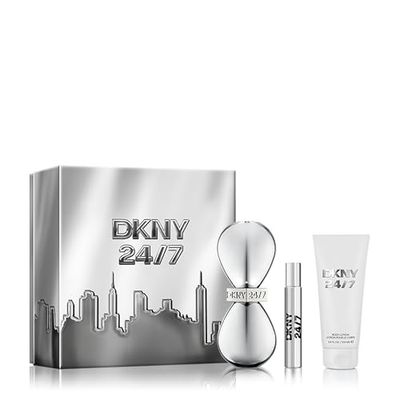 DKNY 24/7 Coffret Cadeau Femme, Eau de Parfum 100 ml + Mini EDP 15 ml + Lotion pour le Corps 100 ml, Parfum Floral Boisé Longue Durée