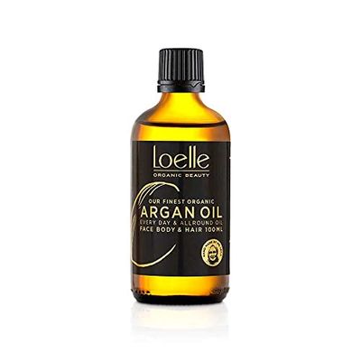 Loelle - Huile d'Argan 100% Pure, Pressée à Froid - Huile Argan Bio pour Cheveux, Visage, Mains - Huiles Corporelles Hydratantes Vegan Riches en Vitamine E-Récolté à la Main au Maroc 100ml