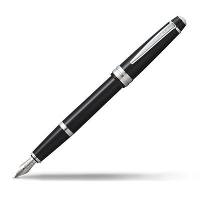CROSS Bailey Light Click-Off Cap Plastic Fountain Pen with Resin Finish, Extra Fine Fountain, includes Premium Gift Box and Black Cartridge, 1 Pack, Polished Black