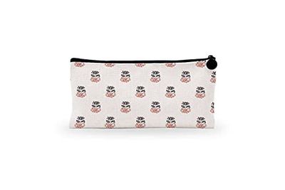 Bonamaison, Estuche de Lona con Cremallera para lápices, con impresión Digital, para Escuela, Bolsa de Lona para niños, niñas, 100% algodón, Unisex, 1 Unidad, 21 x 12 cm