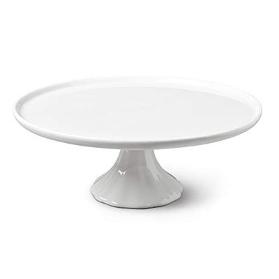 Wm Bartleet & Sons Traditional Porcelain Cake and Hors d’oeuvres Party Serving Plate, Platter Stand Round 31cm – White