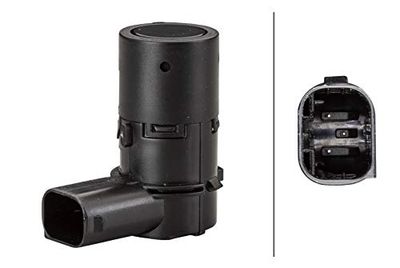HELLA 6Px 358 141-111 Capteur, Aide Au Stationnement - En Forme D'Angle - 3Pôle - Inséré - Ce Qui Peut Être Peint - Avec Bague De Fixation