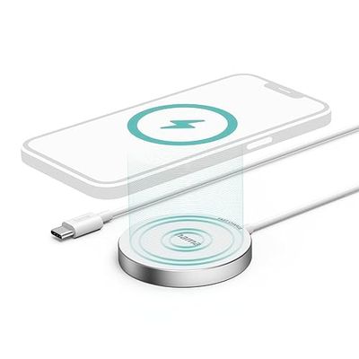 Hama – Caricabatterie wireless “MagCharge FC15” per Apple iPhone, 15 W, bianco