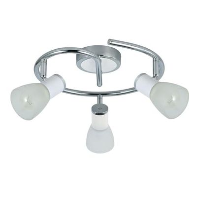 PRENDELUZ Plafonnier Cholo3xe14 en blanc et chrome, mesure 16 x 34 x 34 cm. Parfait pour éclairer avec un style moderne et sophistiqué, idéal pour n'importe quelle pièce.
