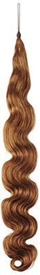 American Dream Hair Addition – 100% mänskligt hår – lätt välvd hårrulle – färg 12 guldbrun – 61 cm (24 tum / 61 cm längd, 1 förpackning (1 x 238 g)