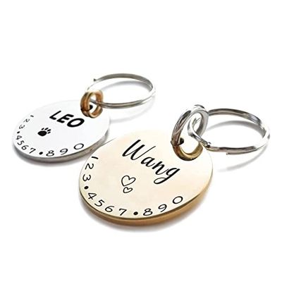 Simboli Adorabili Medagliette Identificative per Cane Gatto con Incisione Personalizzata Collare Targhetta Cani Accessori Personalizzato Nome Collana Cucciolo Ottone Brillante Antismarrimento S
