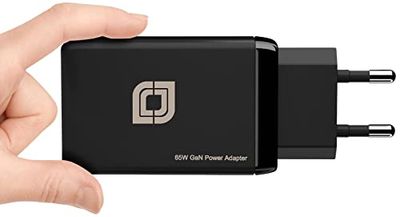 ANSTA GaN-technologie, 65 W USB-oplader, 3-poorts snellaadapparaat, C-oplaadadapter/voeding, compatibel met iPhone 12/12 mini/12 Pro Max/11, Galaxy S21 Ultra/S21/S20, DE, zwart