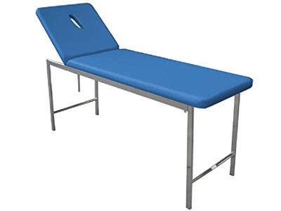 GiMa 27405 lit classique visite, chromé, bleu, dossier avec trou, 1 pièce