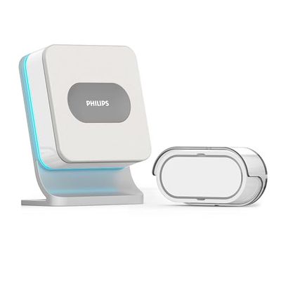 Philips DES7500DCH/10 kit de - campainha (cinzento, branco, IP65, sem fio, 433 MHz, 300 m, corrente alternada, bateria)
