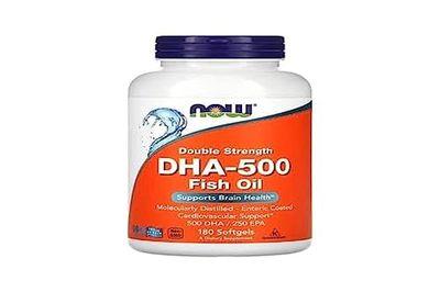 Now Foods DHA-500 Double Force 180 Capsules molles Huile de Poisson EPA Vitamine E