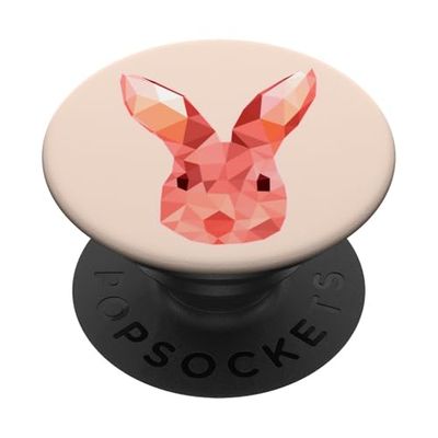 Lindo Conejo Rosa Conejo Día de Pascua Geométrico Arte PopSockets PopGrip Adhesivo