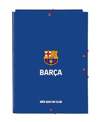 F.C. Barcellona 2ª attrezzatura, cartella a fogli con 3 fogli, ideale per bambini di diverse età, comoda e versatile, qualità e resistenza, 26 x 36,5 cm, colore blu e bordeaux, blu/granata, Estándar,