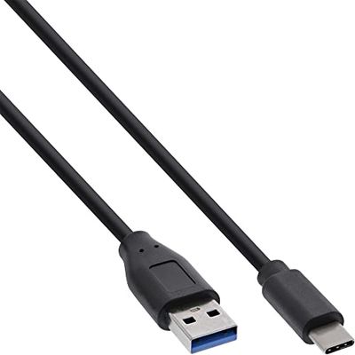 nLine® USB 3.2-kabel, typ C-kontakt till A-kontakt, svart, 0,3 m
