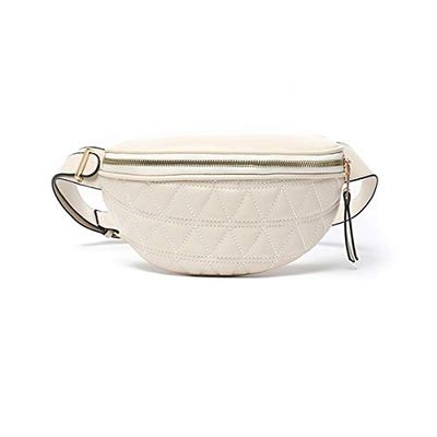 Mode midjeväskor för kvinnor midjeväskor quiltad bältesväska festival magväskor crossbody midjeväska för sport träning resor löpning avslappnad, Dam midjeväska för beige, 14x24cm