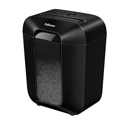 Fellowes Destructeur de Document LX50, destructeur de Papier avec agrafes, Trombones et Carte de crédit, Coupe croisée, Corbeille 17L, capacité 9 Feuilles, idéal pour la Maison, Noir, 4406001
