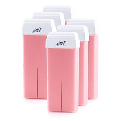 Bella Donna "Blush Pink" Smooth Roll-On Warm Wax Cartridges for Hair Removal, 6 x 100ml -Gentle on Sensitive Skin