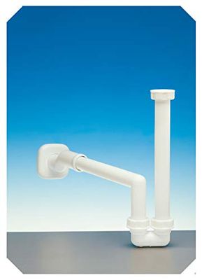 Lira Sifone Salvaspazio per Lavabo e Bidet con Attacco 1″ e 1″ 1/4 (Diam. 32 e 40), Sifone Eccentrico per Lavandino Bagno e Bidet