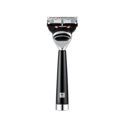 ZWILLING Maquinilla de afeitar (mango de resina preciosa, afeitado en húmedo, cuchillas Gilette Fusion, diseño ergonómico, cuchilla incluida), negra