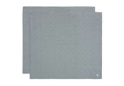 Jollein Lot de 2 Serviettes en Mousseline pour bébé - Silhouettes Miffy - Vert mer - 115 x 115 cm - 100% Coton - Lingettes pour bébé - Certifiées Oeko-Tex
