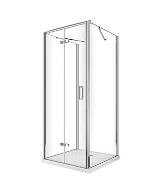 Box Doccia a libro Con 2 Pareti Fisse Laterali e porta frontale H 190 (Fisse 77,5-80 - Porta 58,8-60,8)