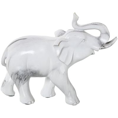Alexandra House Living Decoratieve figuur van kunststof, olifant, 12 x 24 x 21 cm, marmer