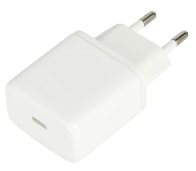 Electraline 70065 Caricatore USB-C Power Delivery PD20W, Adattatore con 1 presa USB tipo C PD2, Spina Europea