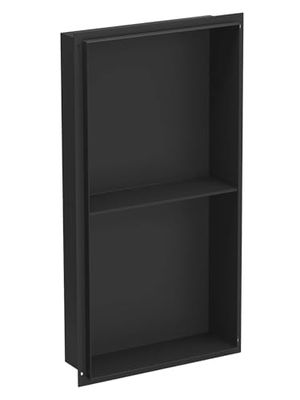 Mexen Estante Empotrado sin Collar y Estante 60x30 cm de Acero Inoxidable X-Wall-NR - Negro - 1971603010S