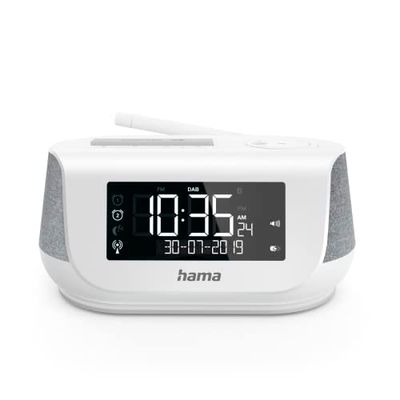 Hama – Radio sveglia digitale DR36SBT, FM/DAB/DAB+ / Bluetooth, bianco