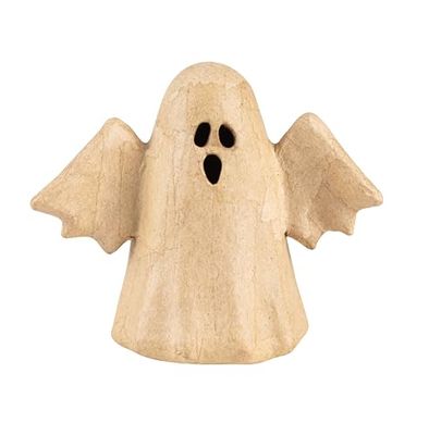 Décopatch AC916C - Un Grand bougeoir fantôme avec ailes en Papier mâché - Dimensions 16x17 cm - Décoration Halloween, DIY