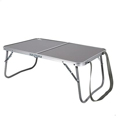 AKTIVE 63015 Campingklaptafel met draaggreep voor eenvoudig transport, kleine tafel, picknicktafel, afmetingen 60 x 40 x 25 cm, tafel van aluminium en licht MDF-hout, campingaccessoires