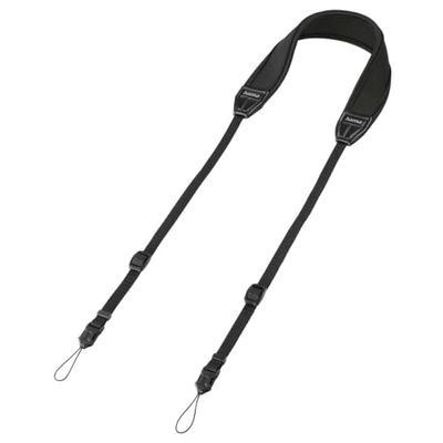 Hama Correa para cámara (neopreno superelástico, longitud ajustable, cierre rápido, para todos los modelos de cámara, especialmente adecuado para modelos con ojales), color negro