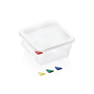 WAS 8640 020 Boîte de conservation en polycarbonate de qualité supérieure 18 cm de longueur, 18 cm de largeur, 10 cm de hauteur, 2 l