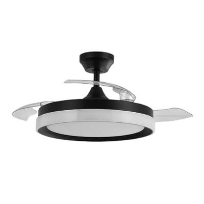 Brightium Zenit DC-ventilator, zwart, 72 W, met 3 intrekbare vleugels en 7200 lm, met 6 snelheden en verstelbaar licht (3000K, 4500K, 6000K), incl. afstandsbediening, timer en geheugen.