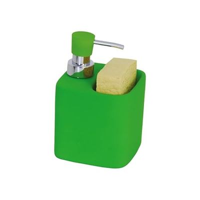 MSV 110452 Malaga tvåldispenser/svamphållare keramik/krom grön 15 x 12 x 13 cm