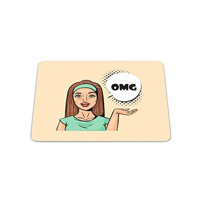 Bonamaison, Pop Art Digital Print Rectangle Mouse Mat, Non-slip Base, Office and Home, Size: 22x18cm