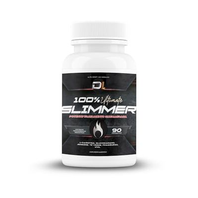 Ultimate Slimmer | Potente tratamiento quemagrasas | Cápsulas para perder peso | Adelgazante, termogénico y supresor del apetito | L- Carnitina, Glucomanano, Té Verde | 90 cáps