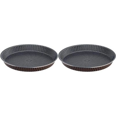 Tefal Perfectbake Moule A Tarte 33cm Aluminium 100% recyclé J5542102, fabriqué en France (Lot de 2)