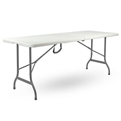 Brigros - Fällbart trädgårdsbord perfekt som campingbord, buffé, kök | Fällbara bord med platsbesparande handtag (180 x 70 x 74)