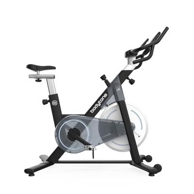 Bodytone - Bicicleta Estática de Ciclo Indoor - Resistencia Magnética, Sistema POLY-V® Kevlar, Bluetooth, Compatible con Bandas de Pecho, Consola, Sillín Ergonómico - DS25+
