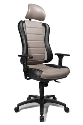 Topstar Bureaustoel Head Point RS incl. in hoogte verstelbare armleuningen en hoofdsteun grijs/zwart