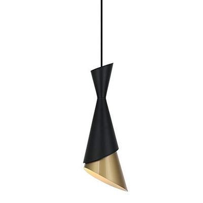 Italux Malia - Lampadario moderno da appendere nero, oro 1 luce, E27