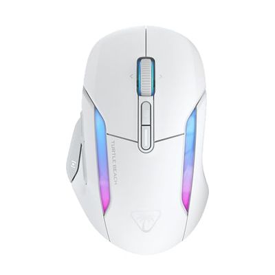 Turtle Beach Kone II Air - Souris Gaming RGB Ergonomique sans Fil,Bbatterie 350h, Capteur Optique 26 000 DPI, 21 Entrées Personnalisables, Molette 4D Free-Spin - Blanc