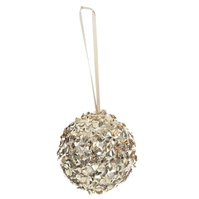 Christmas Ball 80mm Gold Glitter