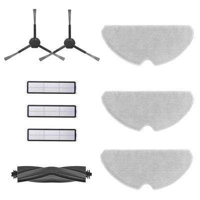 Dreame Kit d'accessoires pour robot D9 Max Gen2 comprenant 3x lavettes, 3x filtres, 2x brosses latérales, 1x brosse principale, accessoires Dreame d'origine