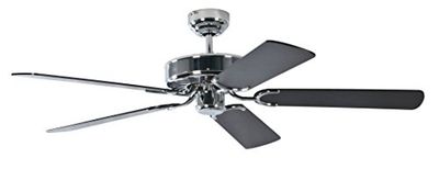 Pepeo Potkuri aço 4260316670106 ventilador de teto, 58 W, 240 V, preto/riscas pretas, 132 cm