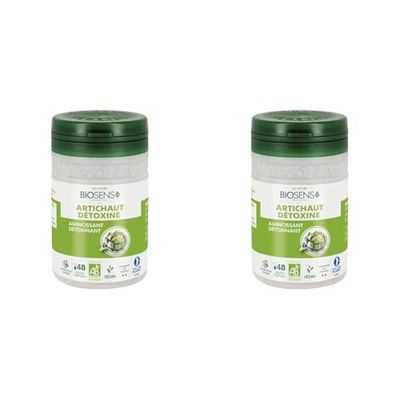 Biosens - Gélule végétale Artichaut détoxine - Amincissant, Détoxinant - Certifié Bio AB Vegan - Fabriqué en France - Programme de 16 jours - 48 gélules (Lot de 2)