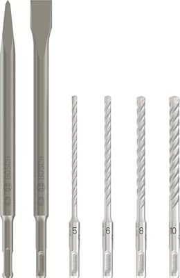 Bosch Accessories 6 Pièces Jeu de Forets et Burins SDS Plus-5 (pour Béton et Maçonnerie, Accessoires Marteau Burineur) - Amazon Edition